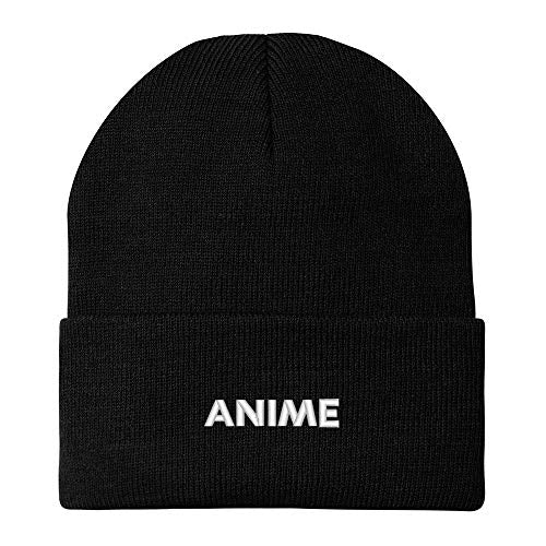 Trendy Apparel Shop Anime Embroidered Winter Long Cuff Beanie