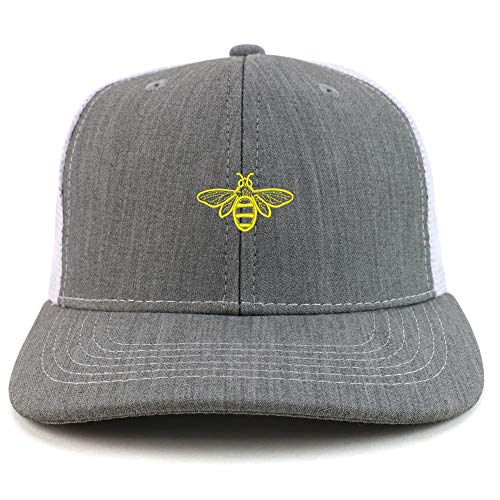 Trendy Apparel Shop Bee Embroidered Two Tone Mesh Back Trucker Baseball Cap