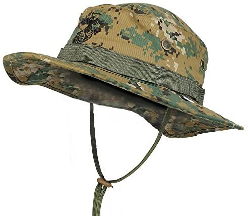 Trendy Apparel Shop Kid's Youth Size Camouflage Boonie Cap with String Chin Cord - Woodland