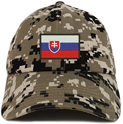 Trendy Apparel Shop Flag of Slovakia Embroidered Soft Crown 100% Brushed Cotton Cap