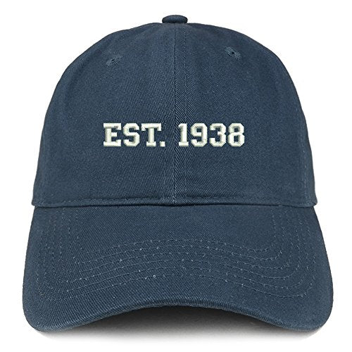 Trendy Apparel Shop EST 1938 Embroidered - 83rd Birthday Gift Soft Cotton Baseball Cap