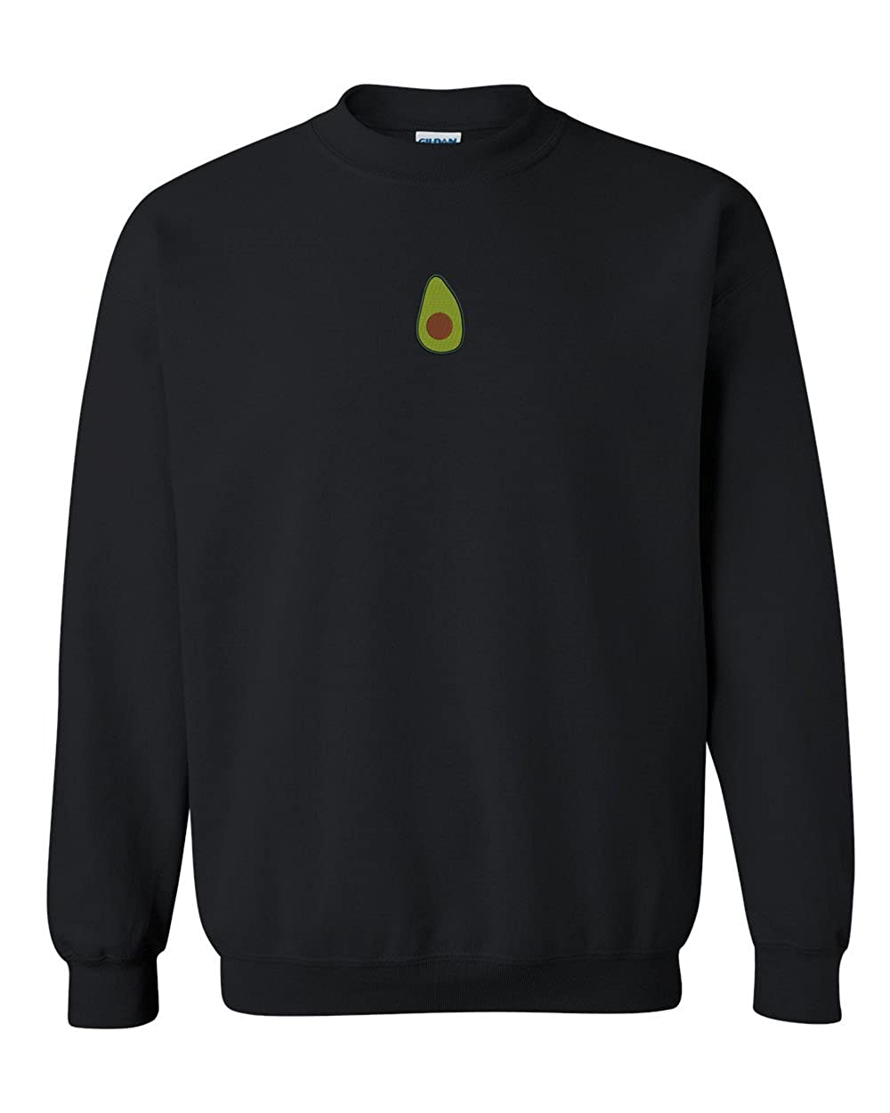 Trendy Apparel Shop Avocado Embroidered Crewneck Sweatshirt - Black - 2XL