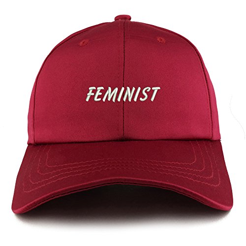 Trendy Apparel Shop Feminist Embroidered Structured Satin Adjustable Cap