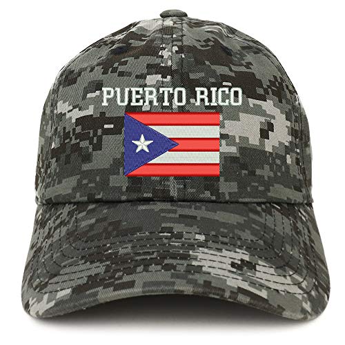 Trendy Apparel Shop Puerto Rico Embroidered Soft Crown 100% Brushed Cotton Cap