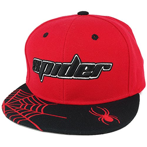 Trendy Apparel Shop Youth Size Spider Text Flat Bill Snapback Cap