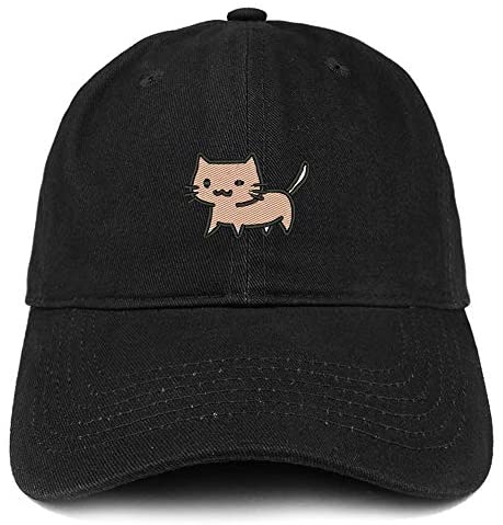 Trendy Apparel Shop Little Kitty Cat Embroidered Unstructured Cotton Dad Hat