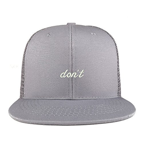 Trendy Apparel Shop Don't Embroidered Cotton Flat Bill Mesh Back Trucker Cap