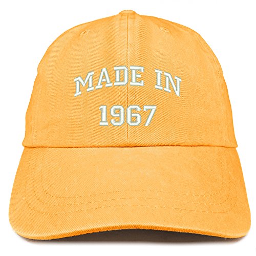 Trendy Apparel Shop Made in 1967 Text Embroidered 54th Birthday Washed Cap