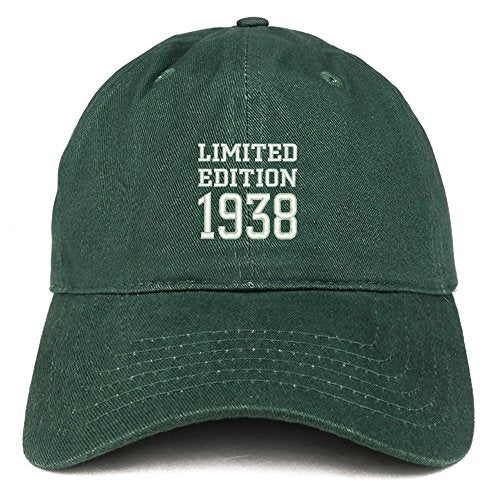 Trendy Apparel Shop Limited Edition 1938 Embroidered Birthday Gift Brushed Cotton Cap