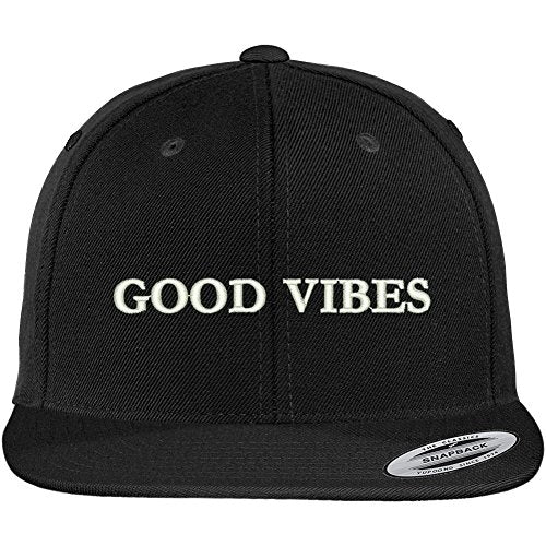 Trendy Apparel Shop Good Vibes Embroidered Flat Bill Snapback Adjustable Cap