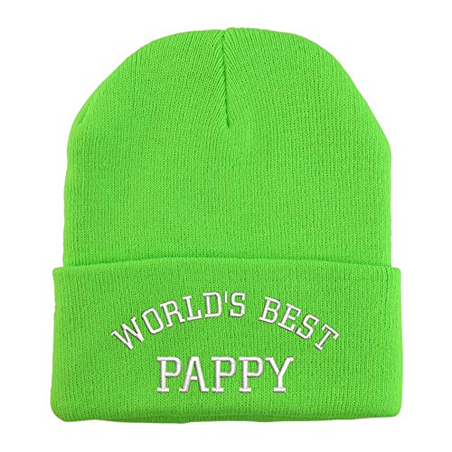 Trendy Apparel Shop World's Best Pappy Embroidered Winter Long Cuff Beanie