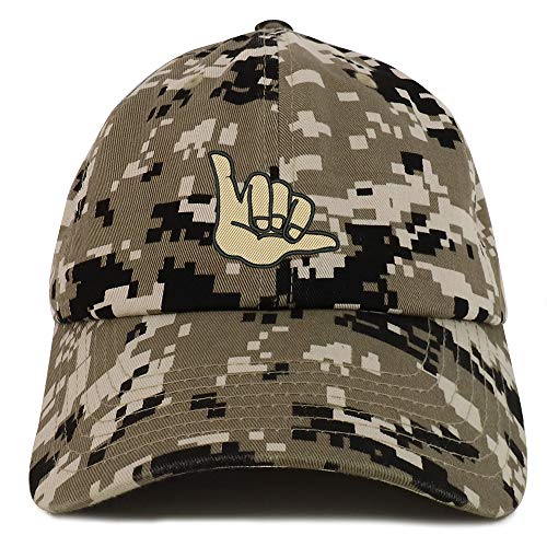 Trendy Apparel Shop Hang Loose Embroidered Soft Crown 100% Brushed Cotton Cap