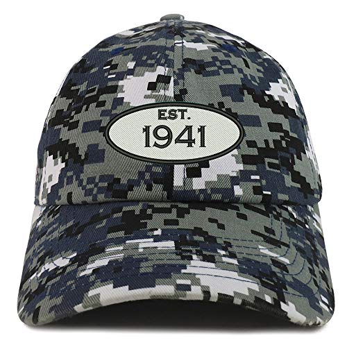 Trendy Apparel Shop 80th Birthday Established 1941 Soft Crown Brushed Cotton Cap