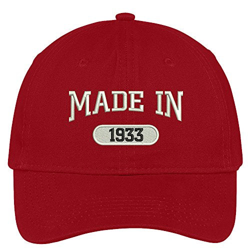 Trendy Apparel Shop 86th Birthday - Made in 1933 Embroidered Low Profile Cotton Baseball Cap