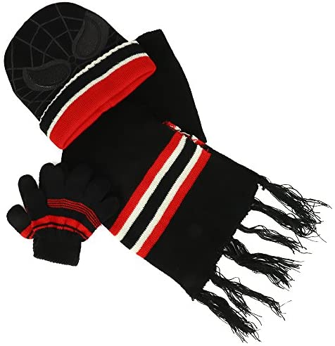 Trendy Apparel Shop Toddle Spider Character Beanie, Scarf and Glove 3PC Set