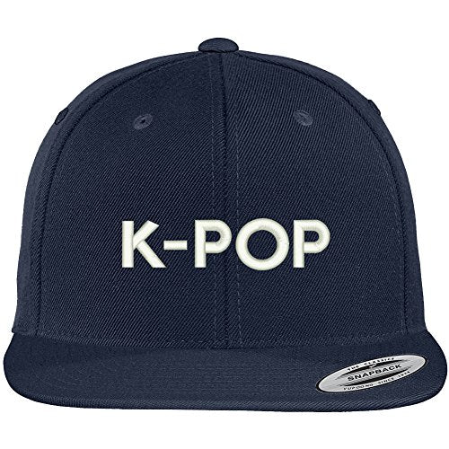Trendy Apparel Shop K Pop Embroidered Flat Bill Snappy Baseball Cap