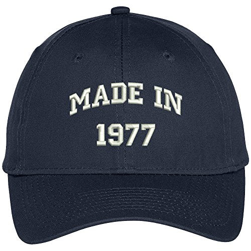Trendy Apparel Shop Made In 1977-40th Birthday Embroidered High Profile Adjustable Baseball Cap