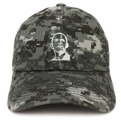 Trendy Apparel Shop Barack Obama Portrait Embroidered Brushed Cotton Cap