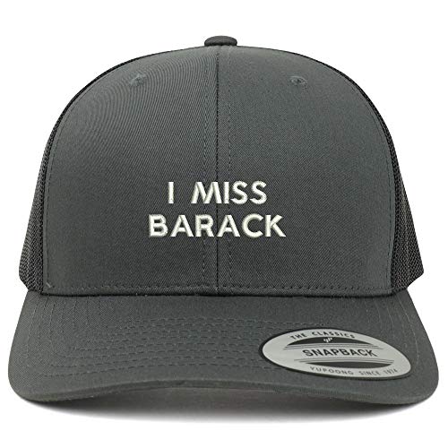Trendy Apparel Shop Flexfit XXL I Miss Barack Embroidered Retro Trucker Mesh Cap
