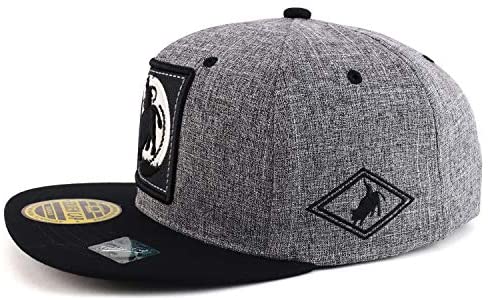 Trendy Apparel Shop Rodeo Patch Two Tone Flatbill Snapback Baseball Cap