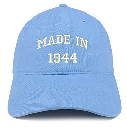 Trendy Apparel Shop Made in 1944 Text Embroidered 77th Birthday Brushed Cotton Cap