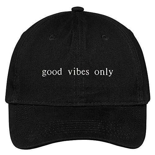 Trendy Apparel Shop Good Vibes Only Embroidered 100% Cotton Adjustable Cap
