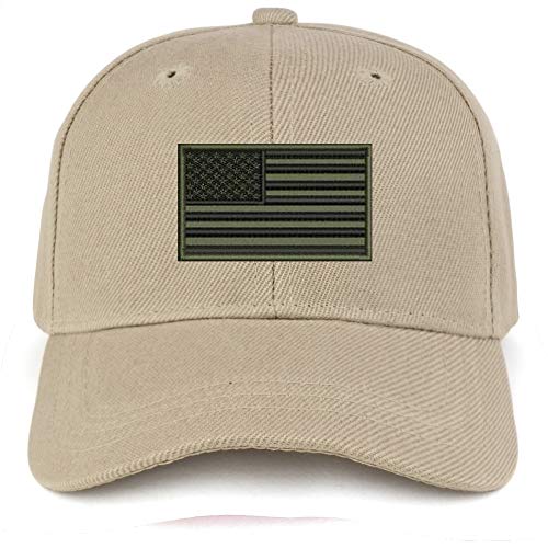 Trendy Apparel Shop USA Olive Flag Embroidered Youth Size Kids Structured Baseball Cap