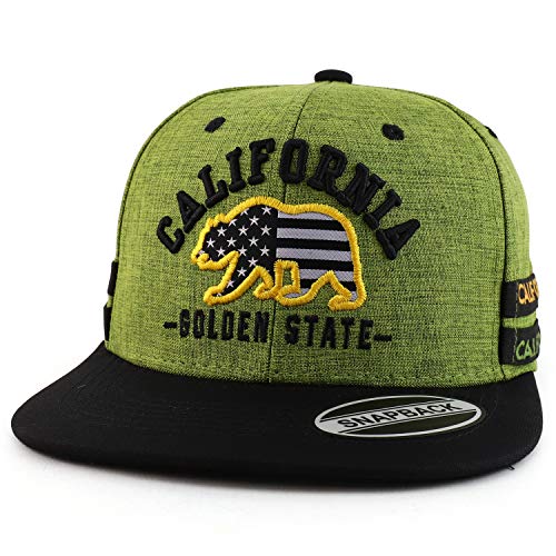 Trendy Apparel Shop California Golden State Bear 3D Embroidered Flatbill Cap