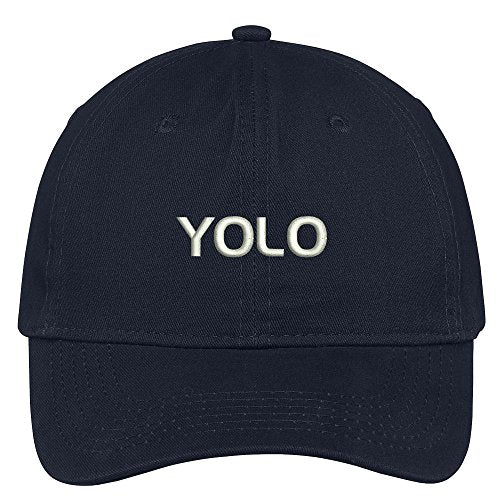 Trendy Apparel Shop YOLO Embroidered Adjustable Cotton Cap