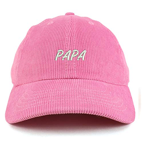 Trendy Apparel Shop PAPA Embroidered Cotton Corduroy Unstructured Baseball Cap