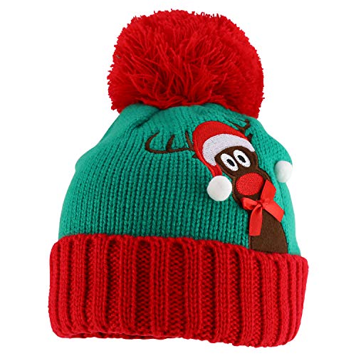 Trendy Apparel Shop Happy Holidays Christmas Theme Winter Xmas Pom Beanies