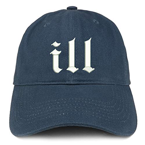 Trendy Apparel Shop Ill Embroidered Soft Crown 100% Brushed Cotton Cap