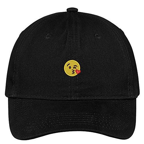 Trendy Apparel Shop Emoticon Kissy Embroidered Cotton Adjustable Ball Cap Dad Hat