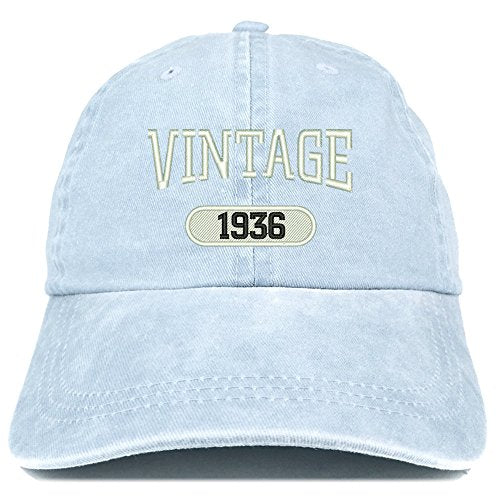 Trendy Apparel Shop Vintage 1935 Embroidered 85th Birthday Soft Crown Washed Cotton Cap