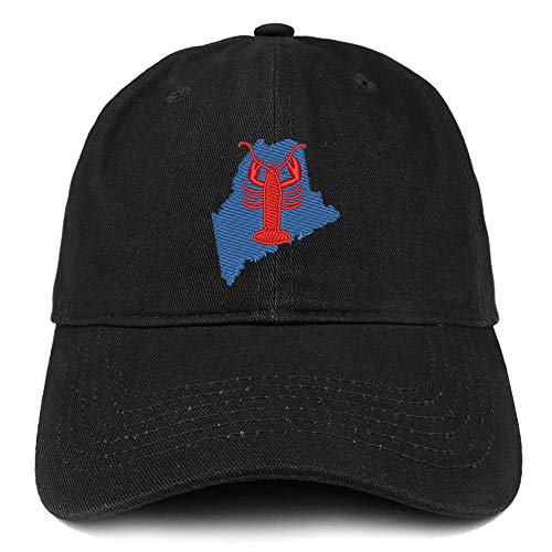 Trendy Apparel Shop Maine Lobster Embroidered Soft Crown 100% Brushed Cotton Cap