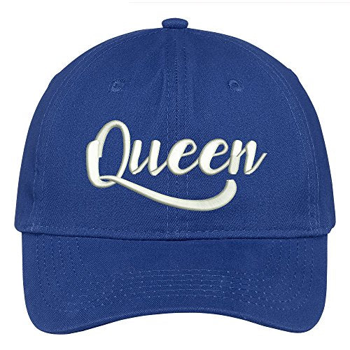 Trendy Apparel Shop Queen Script Embroidered Soft Crown 100% Brushed Cotton Cap