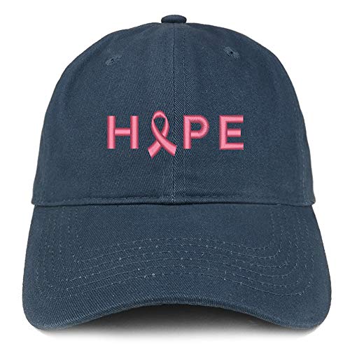 Trendy Apparel Shop Breast Cancer Hope Embroidered Soft Brushed Cotton Cap