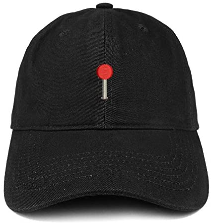 Trendy Apparel Shop Red Pin Emoticon Quality Embroidered Low Profile Brushed Cotton Dad Hat Cap