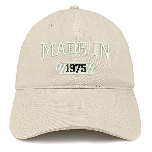 Trendy Apparel Shop Made in 1975 Embroidered 46th Birthday Brushed Cotton Cap