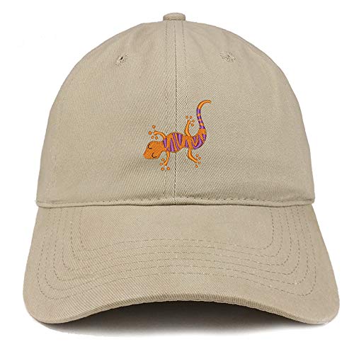 Trendy Apparel Shop Lizard Embroidered Soft Crown 100% Brushed Cotton Cap