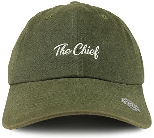 Trendy Apparel Shop The Chief Embroidered Unstructured Washed Cotton Baseball Cap