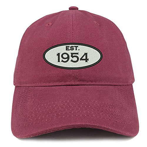 Trendy Apparel Shop Established 1954 Embroidered 67th Birthday Gift Soft Crown Cotton Cap