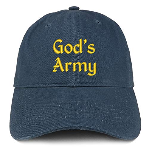 Trendy Apparel Shop God's Army Embroidered Soft Crown 100% Brushed Cotton Cap