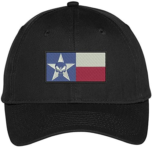 Trendy Apparel Shop Texas Skull Flag Embroidered Baseball Cap