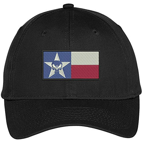 Trendy Apparel Shop Texas Skull Flag Embroidered Baseball Cap