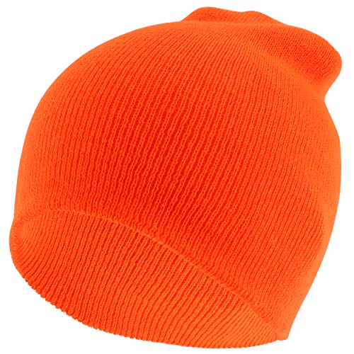 Trendy Apparel Shop Made in USA Plain Acrylic Winter Knit Short Winter Beanie