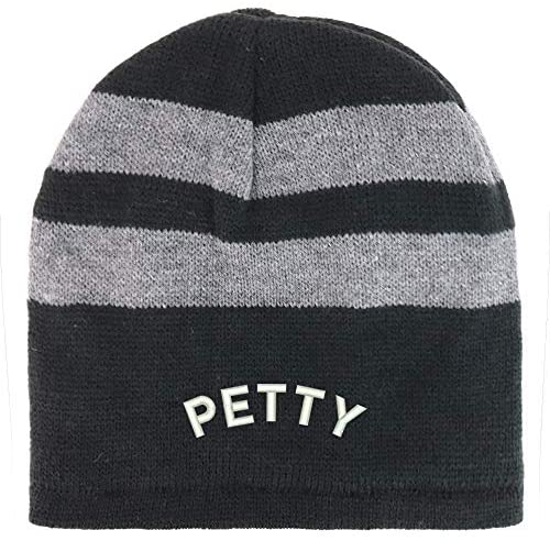 Trendy Apparel Shop Petty Embroidered Fleece Lined Striped Short Beanie