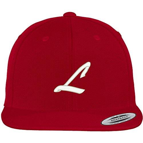 Trendy Apparel Shop Letter L Brushed Script Embroidered Flat Bill Snapback Baseball Cap
