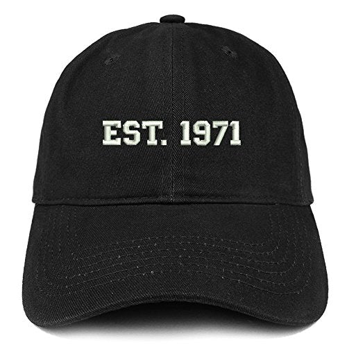 Trendy Apparel Shop EST 1971 Embroidered - 50th Birthday Gift Soft Cotton Baseball Cap