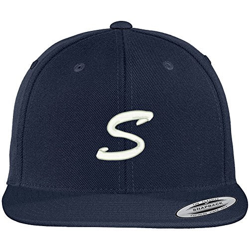 Trendy Apparel Shop Letter S Brushed Script Embroidered Flat Bill Snapback Baseball Cap